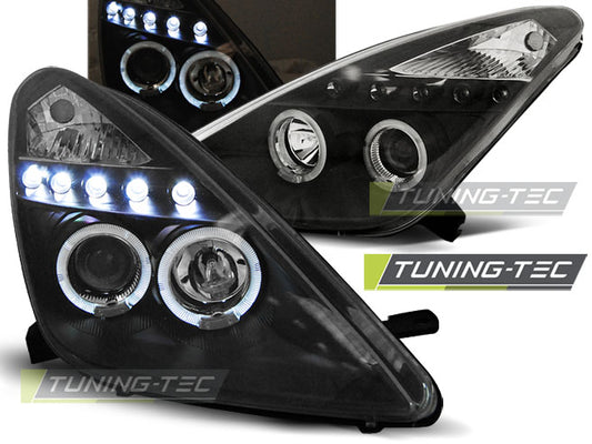 Tuning-Tec LED Angel Eyes Scheinwerfer für Toyota Celica T230 99-05 schwarz