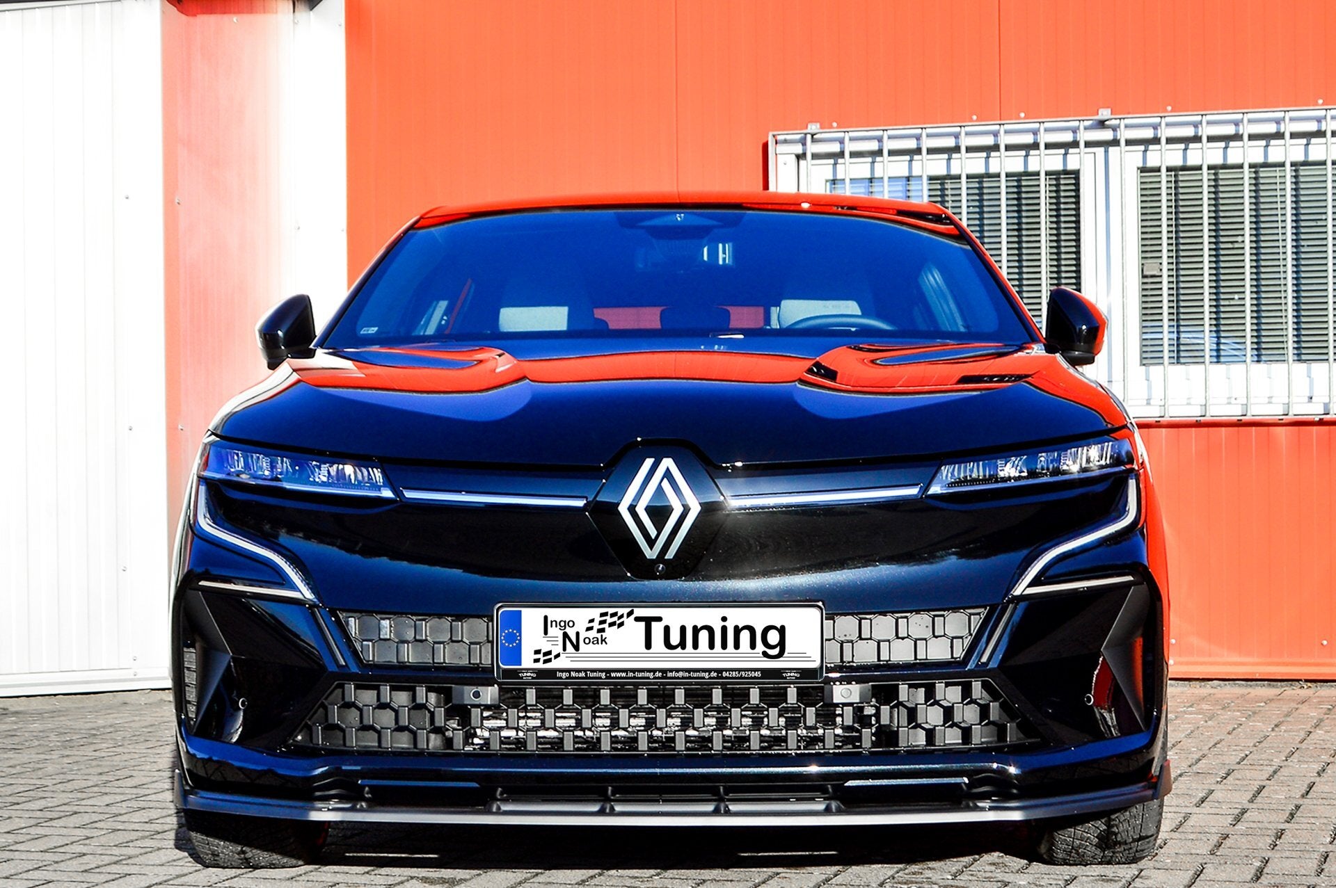 CUP Frontspoilerlippe mit Seitenwing Renault Megane E-Tech Elektric Typ: RCB Schwarz Matt