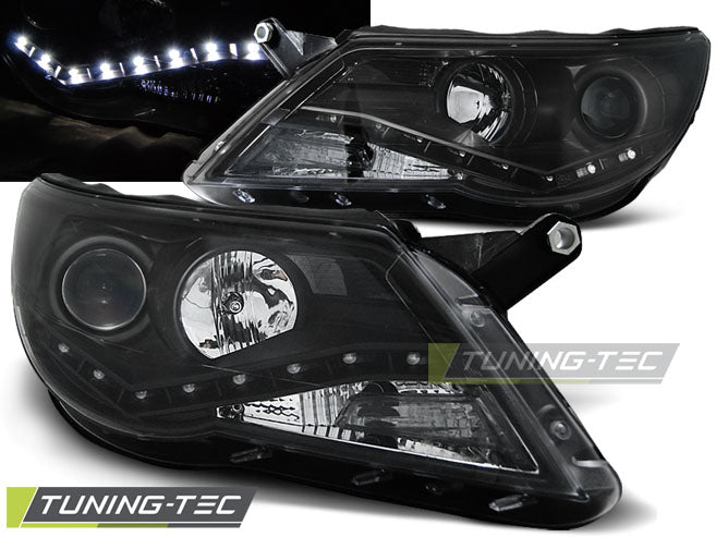 Tuning-Tec LED Tagfahrlicht Scheinwerfer für VW Tiguan (5N) 07-11 schwarz