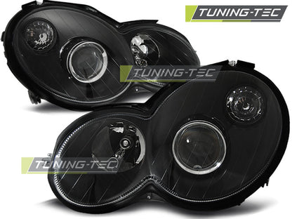 Tuning-Tec Klarglas Scheinwerfer für Mercedes Benz Sportcoupe CL203 01-04 / CL203 Facelift 04-08 schwarz