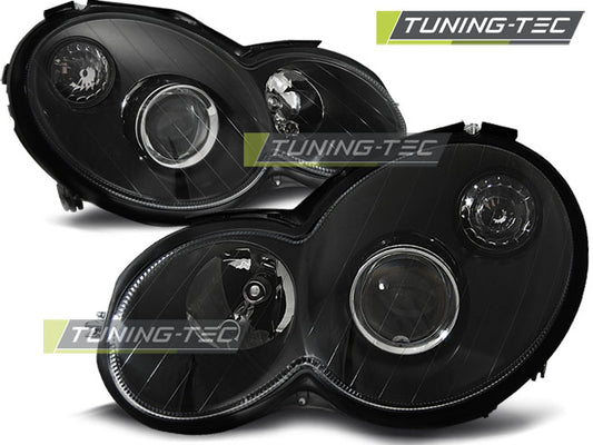 Tuning-Tec Klarglas Scheinwerfer für Mercedes Benz Sportcoupe CL203 01-04 / CL203 Facelift 04-08 schwarz