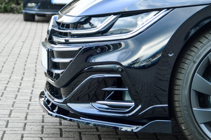 CUP Frontspoilerlippe mit Seitenwing Volkswagen Arteon R-Line inkl.Shooting Break Schwarz Matt