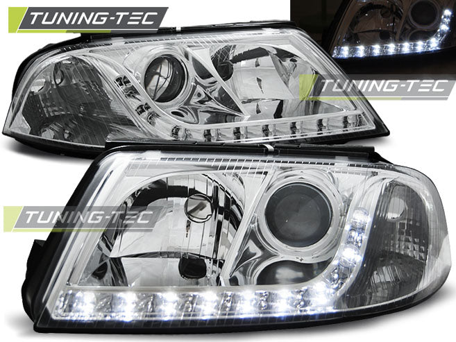 Tuning-Tec LED Tagfahrlicht Scheinwerfer für VW Passat 3BG 00-05 chrom
