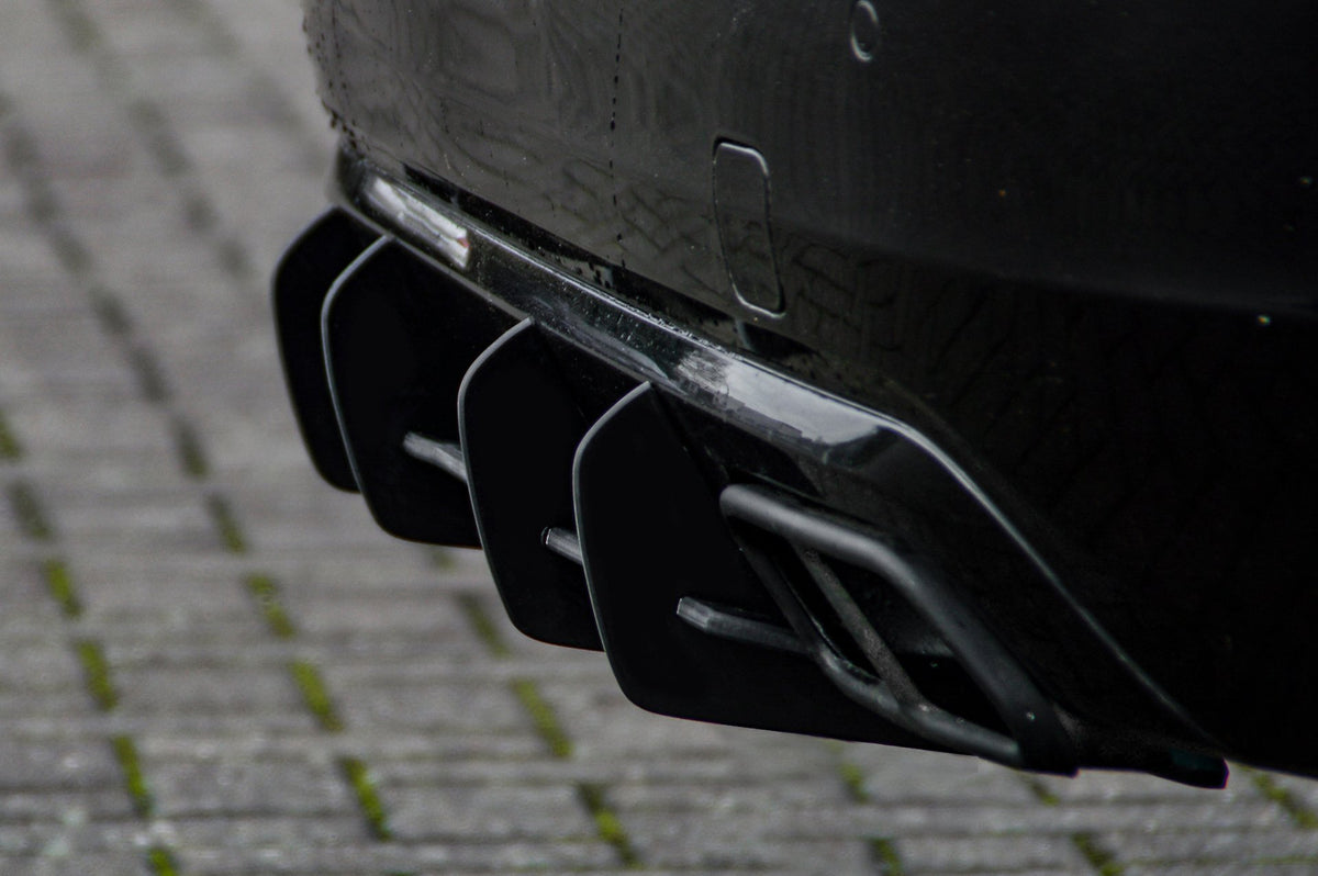 Gefräster Heckansatz Mercedes Benz S-Klasse, W221 Bj.: 2009-2013 Schwarz Matt