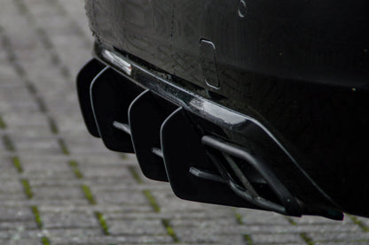 Gefräster Heckansatz Mercedes Benz S-Klasse, W221 Bj.: 2009-2013 Schwarz Matt