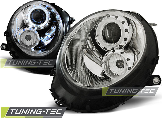 Tuning-Tec LED Angel Eyes Scheinwerfer für Mini Cooper 06-14 chrom