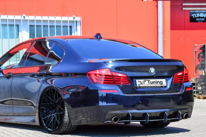 Gefräster Heckansatz BMW 5er F10 + F11 Bj.: 2013-2016 Schwarz Matt