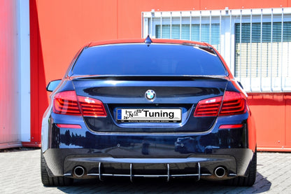 Gefräster Heckansatz BMW 5er F10 + F11 Bj.: 2013-2016 Schwarz Matt