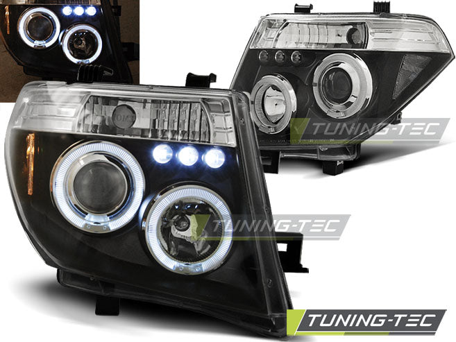 Tuning-Tec LED Angel Eyes Scheinwerfer für Nissan Navara / Pathfinder 05-10 schwarz