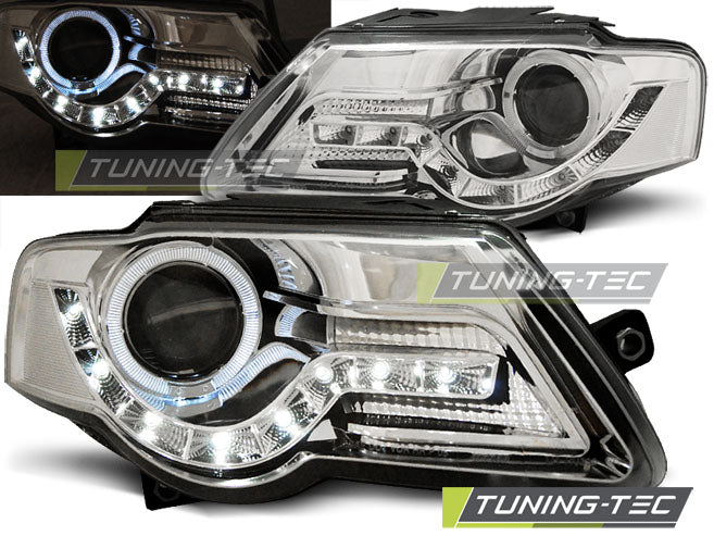 Tuning-Tec LED Tagfahrlicht Scheinwerfer für VW Passat 3C B6 05-10 chrom