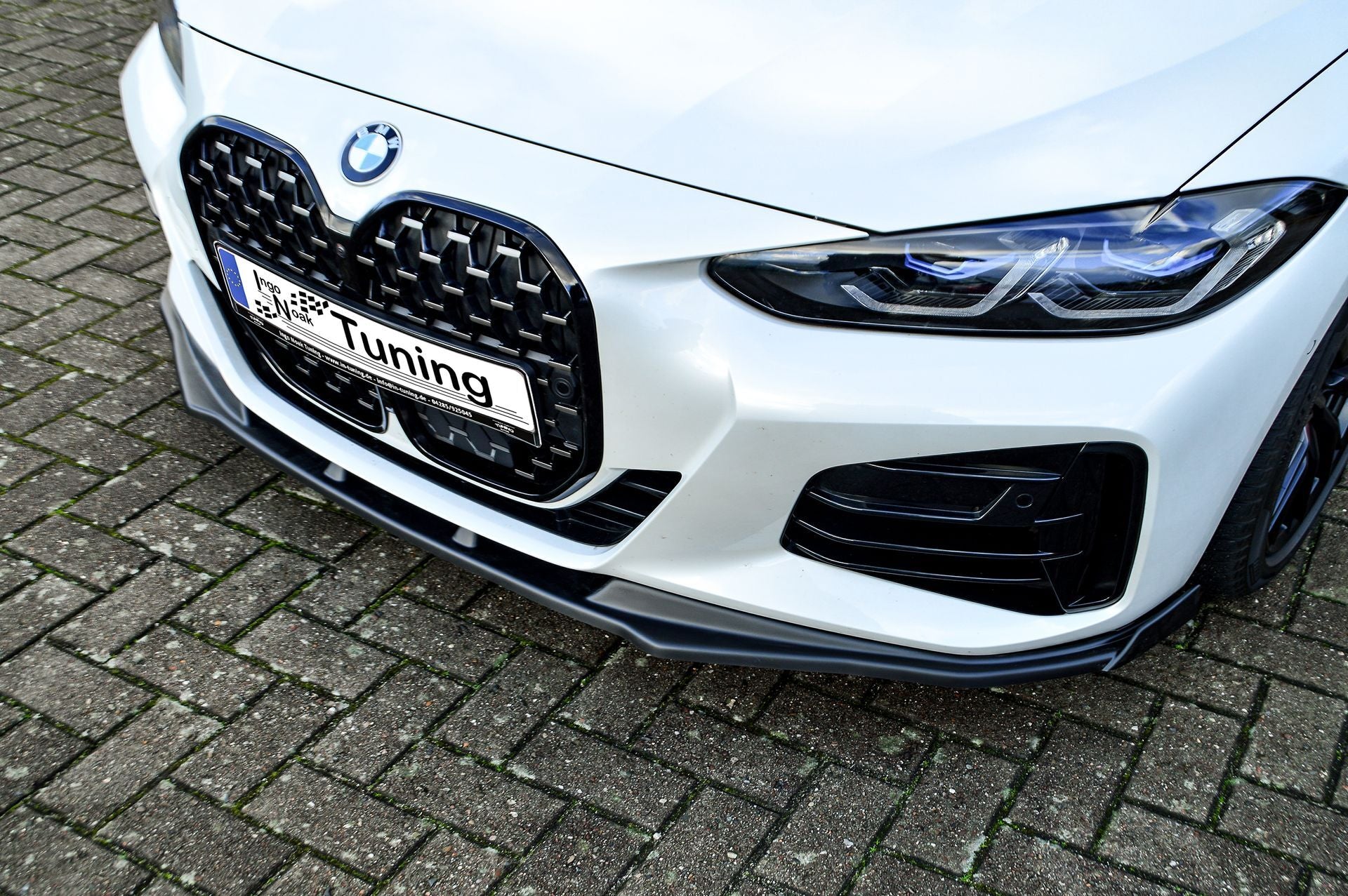 CUP Frontspoilerlippe ABS mit Seitenwing BMW 4er, G22 + G23 Schwarz Matt