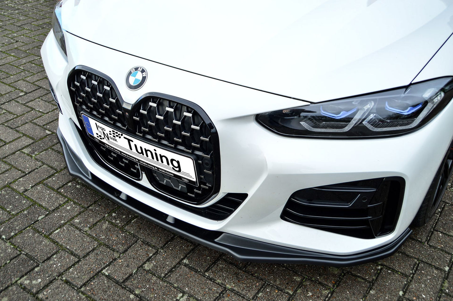 CUP Frontspoilerlippe ABS BMW 4er, G22 + G23, M440i+M440D Schwarz Glanz
