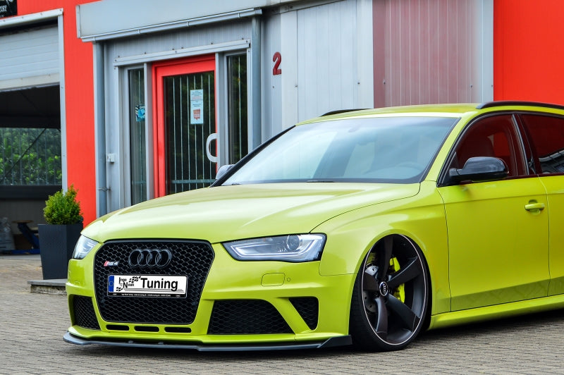 CUP Frontspoilerlippe ABS mit Seitenwing Audi RS4, B8 Schwarz Glanz