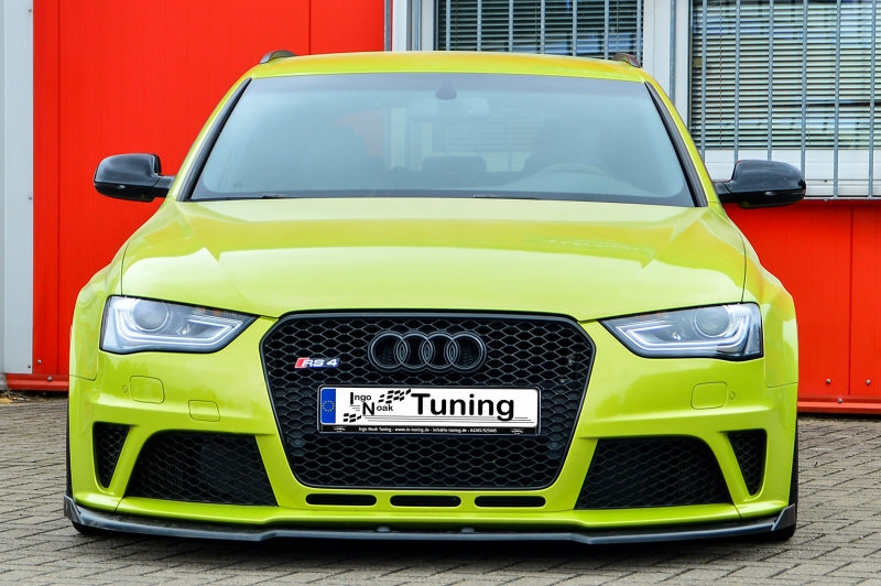 CUP Frontspoilerlippe ABS mit Seitenwing Audi RS4, B8 Schwarz Glanz