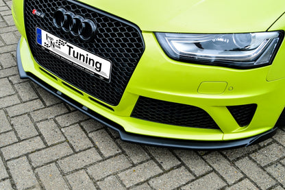 CUP Frontspoilerlippe ABS mit Seitenwing Audi RS4, B8 Schwarz Glanz