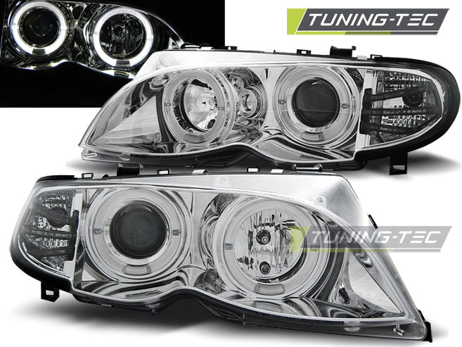 Tuning-Tec LED Angel Eyes Scheinwerfer für BMW 3er E46 01-05 chrom Set