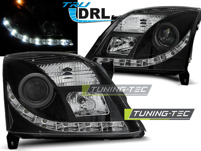 Tuning-Tec LED Tagfahrlicht Scheinwerfer für Opel Vectra C / Signum 02-05 schwarz