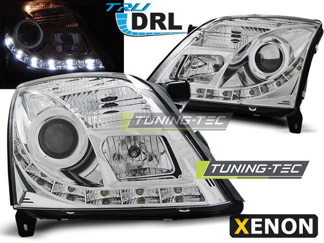 Tuning-Tec Xenon LED Tagfahrlicht Scheinwerfer für Opel Vectra C / Signum 02-05 chrom