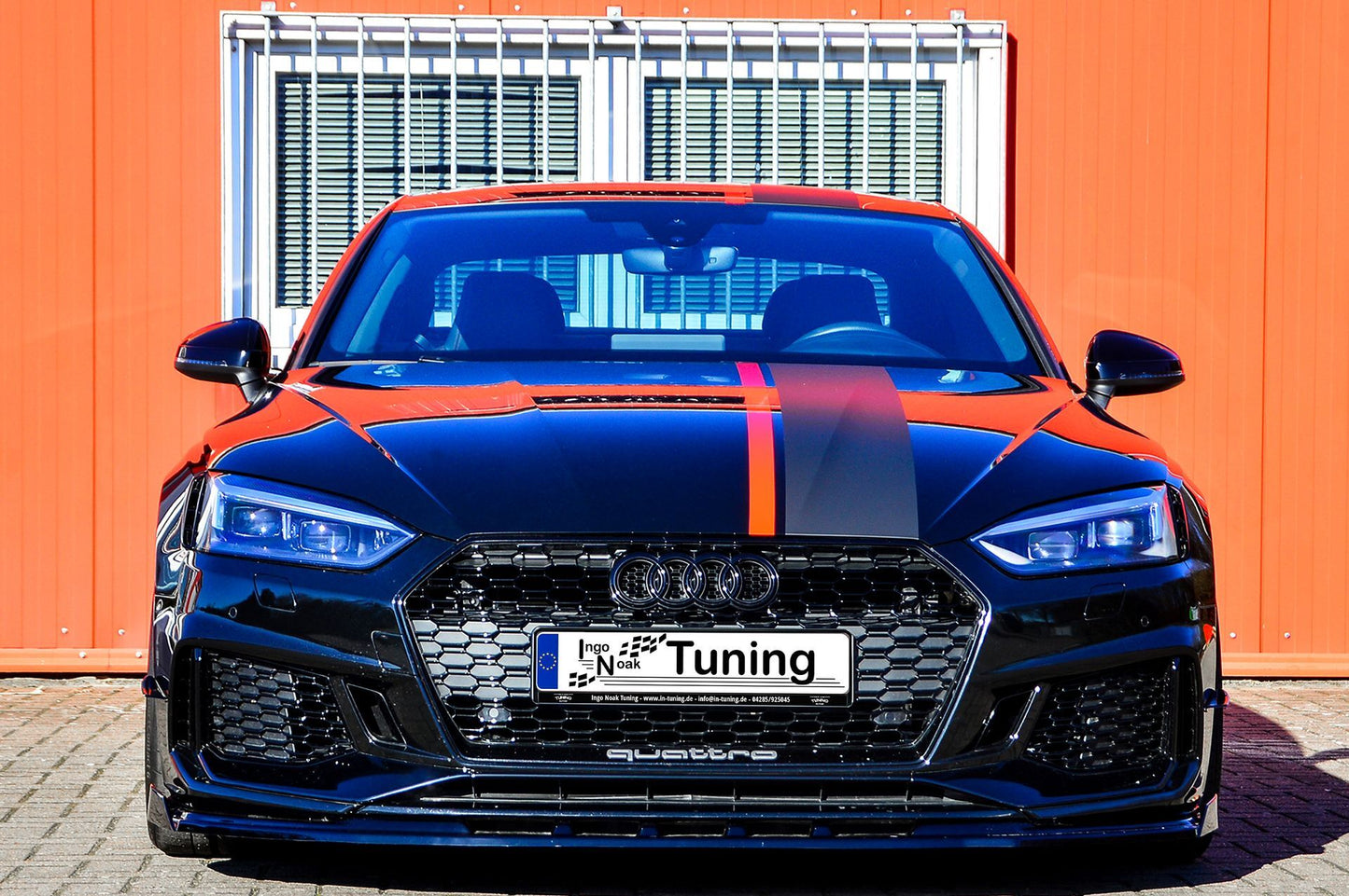 CUP Frontspoilerlippe ABS mit Seitenwing Audi RS5 B9, F5 Schwarz Matt
