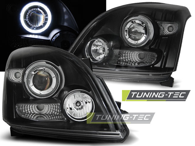 Tuning-Tec CCFL Angel Eyes Scheinwerfer für Toyota Land Cruiser 120 03-09 schwarz