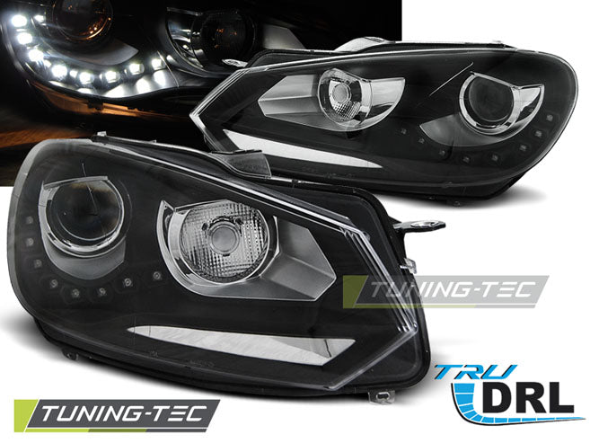 Tuning-Tec LED Tagfahrlicht Scheinwerfer für VW Golf 6 08-12 schwarz