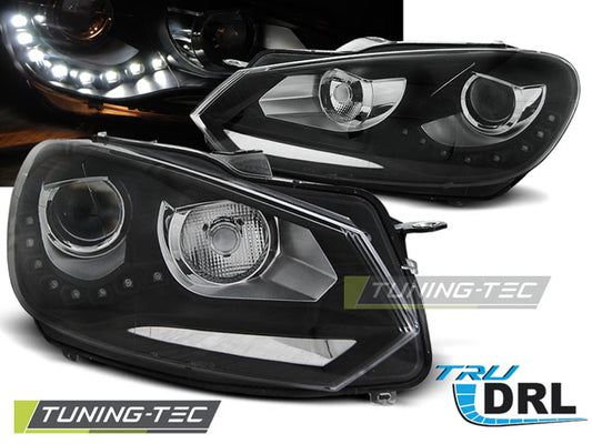 Tuning-Tec LED Tagfahrlicht Scheinwerfer für VW Golf 6 08-12 schwarz