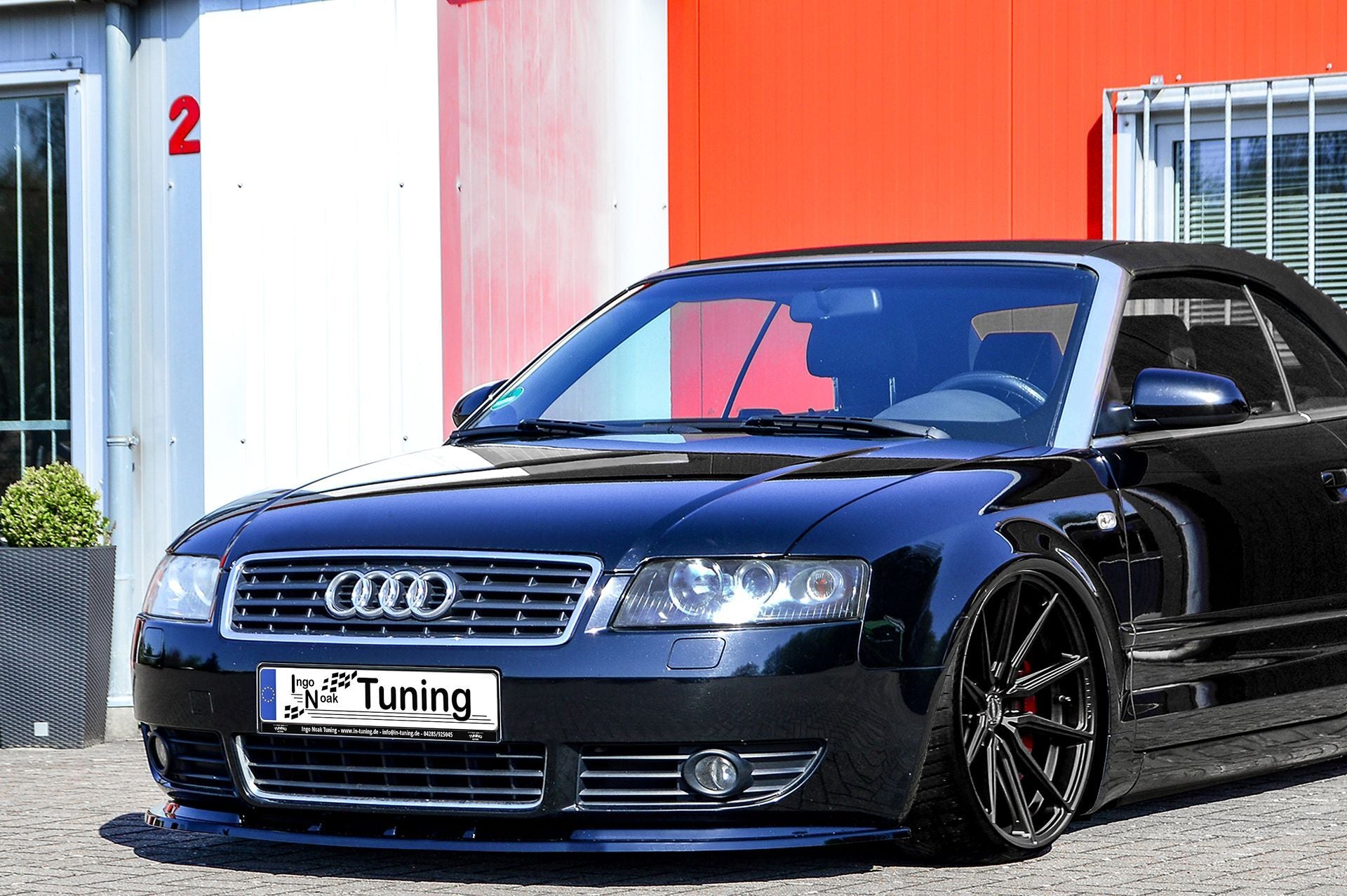 CUP Frontspoilerlippe ABS Audi A4 Cabrio (8H) B6 Bj.:2002-2006 Schwarz Glanz