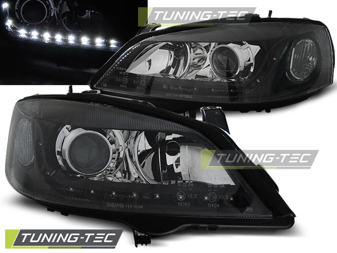 Tuning-Tec LED Tagfahrlicht für Scheinwerfer Opel Astra G 98-04 schwarz