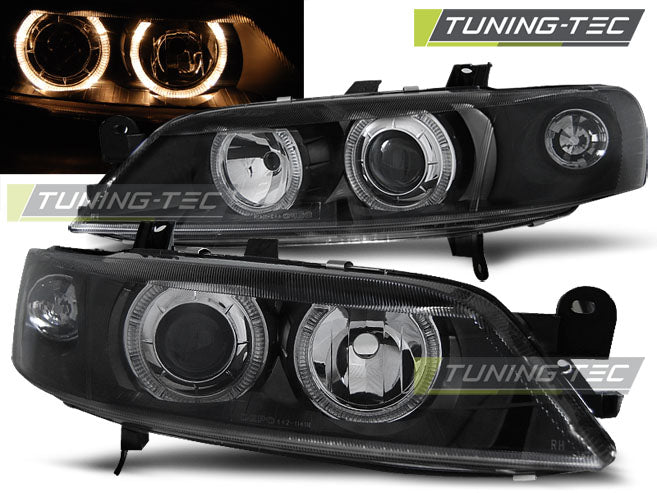 Tuning-Tec Angel Eyes Scheinwerfer für Opel Vectra B Facelift 99-02 schwarz