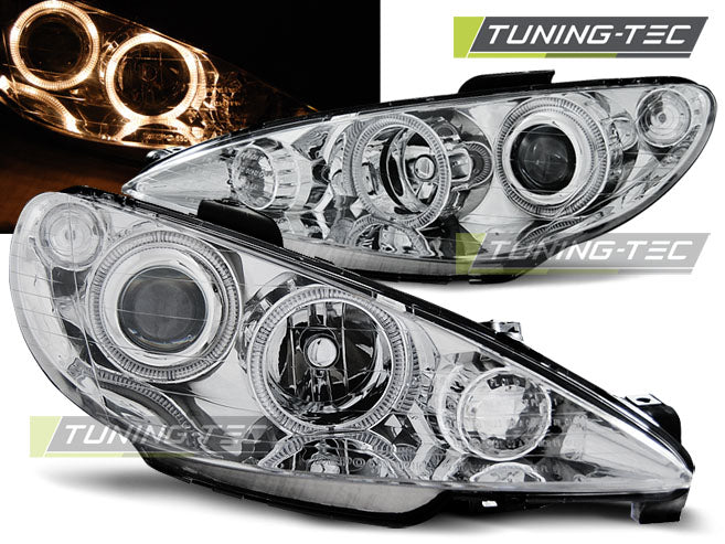 Tuning-Tec Angel Eyes Scheinwerfer für Peugeot 206 02-14 chrom