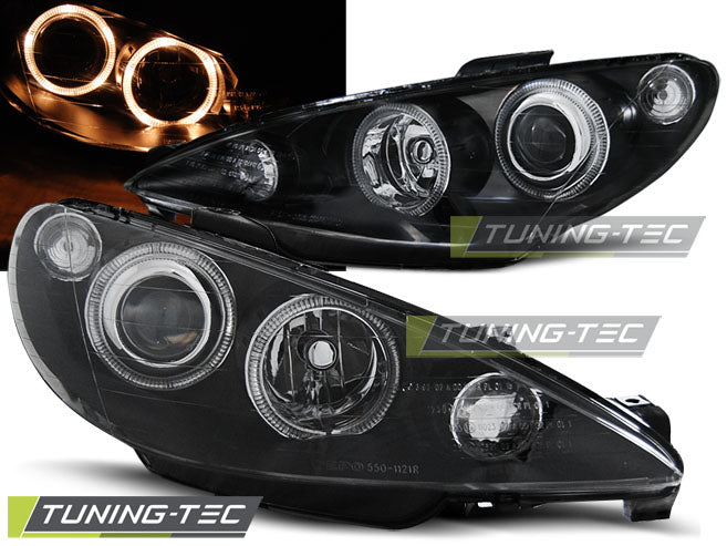 Tuning-Tec Angel Eyes Scheinwerfer für Peugeot 206 02-14 schwarz