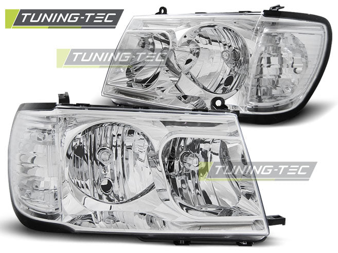 Tuning-Tec Klarglas Scheinwerfer für Toyota Land Cruiser FJ100 98-04 chrom