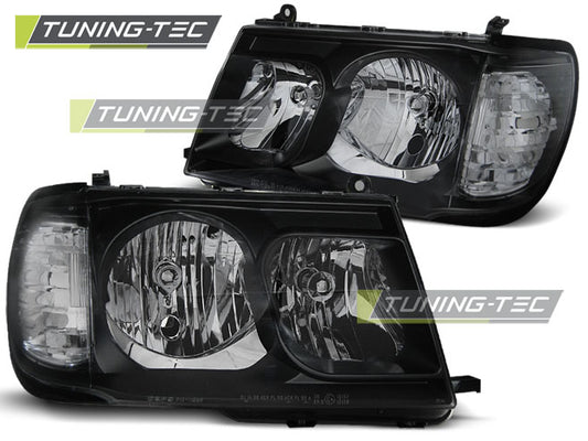 Tuning-Tec Klarglas Scheinwerfer für Toyota Land Cruiser FJ100 98-04 schwarz