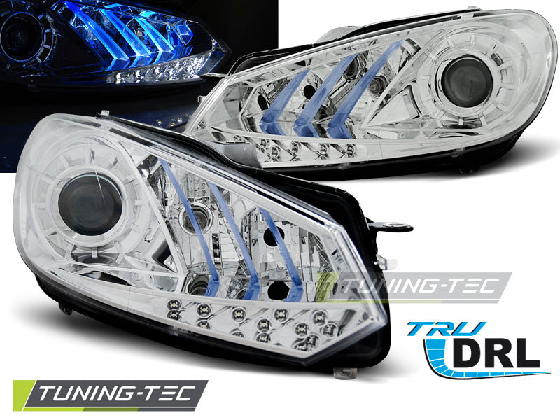 Tuning-Tec LED Tagfahrlicht Scheinwerfer für VW Golf 6 08-12 chrom