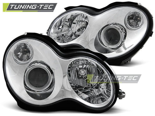 Tuning-Tec Klarglas Scheinwerfer für Mercedes Benz C-Klasse W203 00-04 chrom
