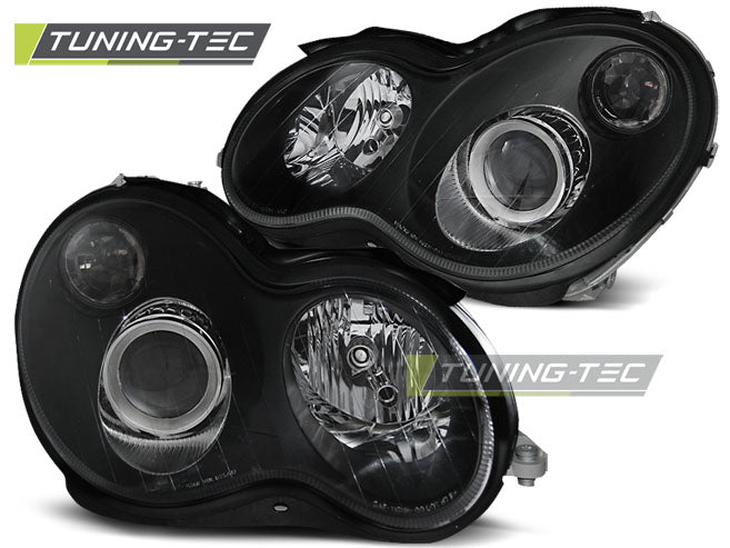 Tuning-Tec Klarglas Scheinwerfer für Mercedes Benz C-Klasse W203 00-04 schwarz