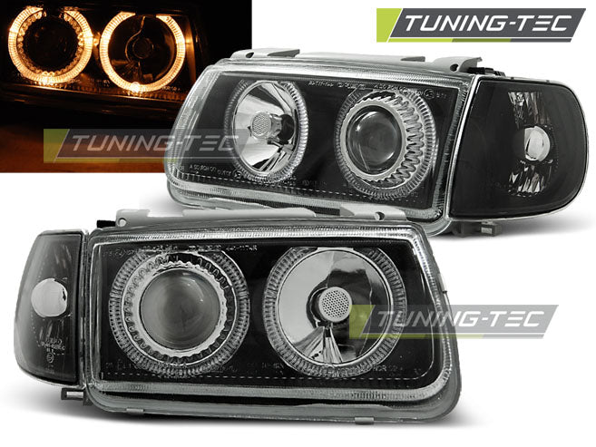 Tuning-Tec LED Angel Eyes Scheinwerfer VW Polo 6N 94-99 schwarz
