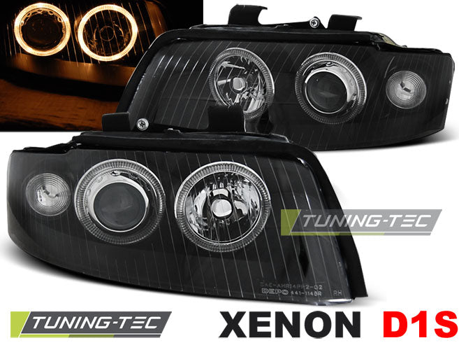 Tuning-Tec Xenon Angel Eyes Scheinwerfer für Audi A4 B6 00-04 schwarz