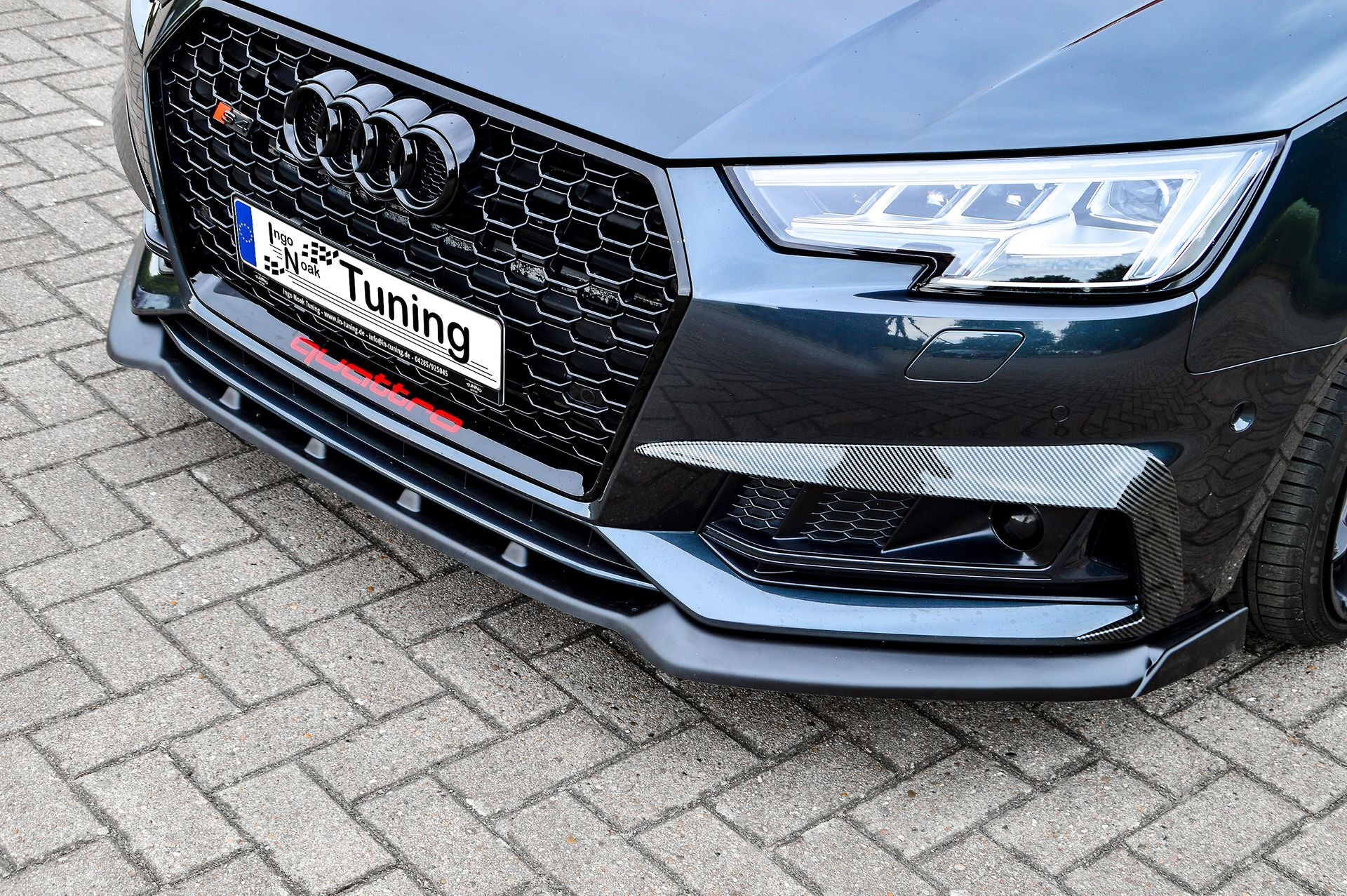 CUP Frontspoilerlippe ABS mit Seitenwing Audi S4 Typ: B9 Schwarz Matt