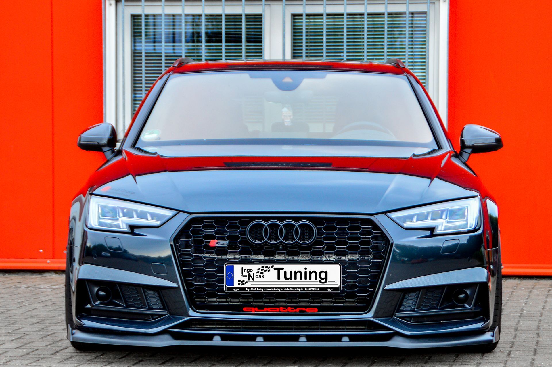 CUP Frontspoilerlippe ABS mit Seitenwing Audi A4 B9 Schwarz Matt