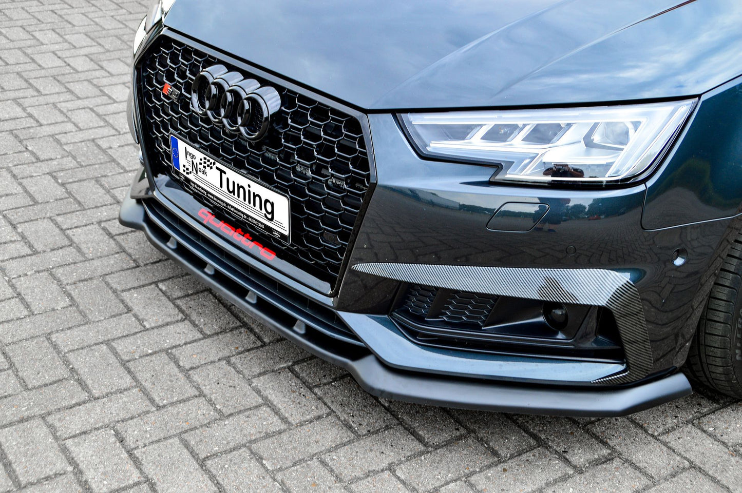 CUP Frontspoilerlippe ABS Audi S4 Typ: B9 Bj.:2015-2019 Schwarz Matt