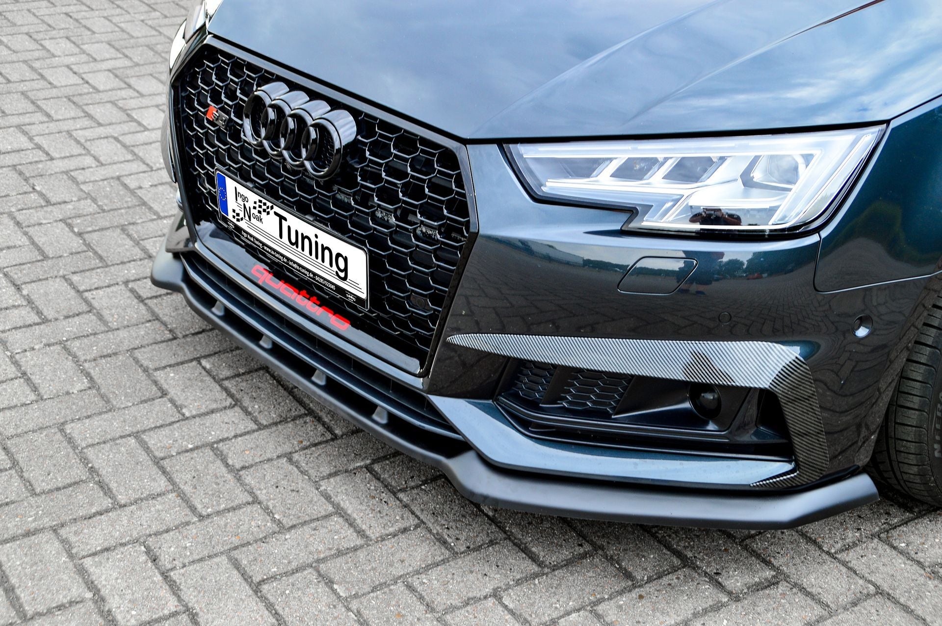 CUP Frontspoilerlippe ABS Audi S4 Typ: B9 Bj.:2015-2019 Schwarz Matt