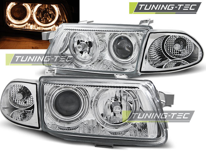 Tuning-Tec Angel Eyes Scheinwerfer für Opel Astra F 94-97 chrom