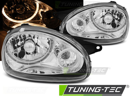 Tuning-Tec LED Angel Eyes Scheinwerfer für Opel Corsa B 93-00 chrom