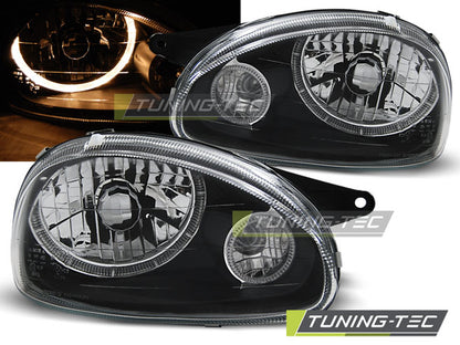 Tuning-Tec Angel Eyes Scheinwerfer für Opel Corsa B 93-00 schwarz