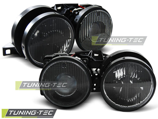 Tuning-Tec Scheinwerfer für BMW 3er E30 82-94 schwarz mit Fadenkreuz