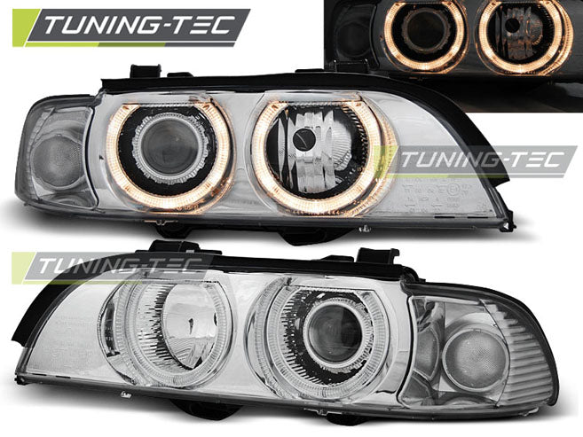 Tuning-Tec Angel Eyes Scheinwerfer für BMW 5er E39 Facelift 99-03 chrom