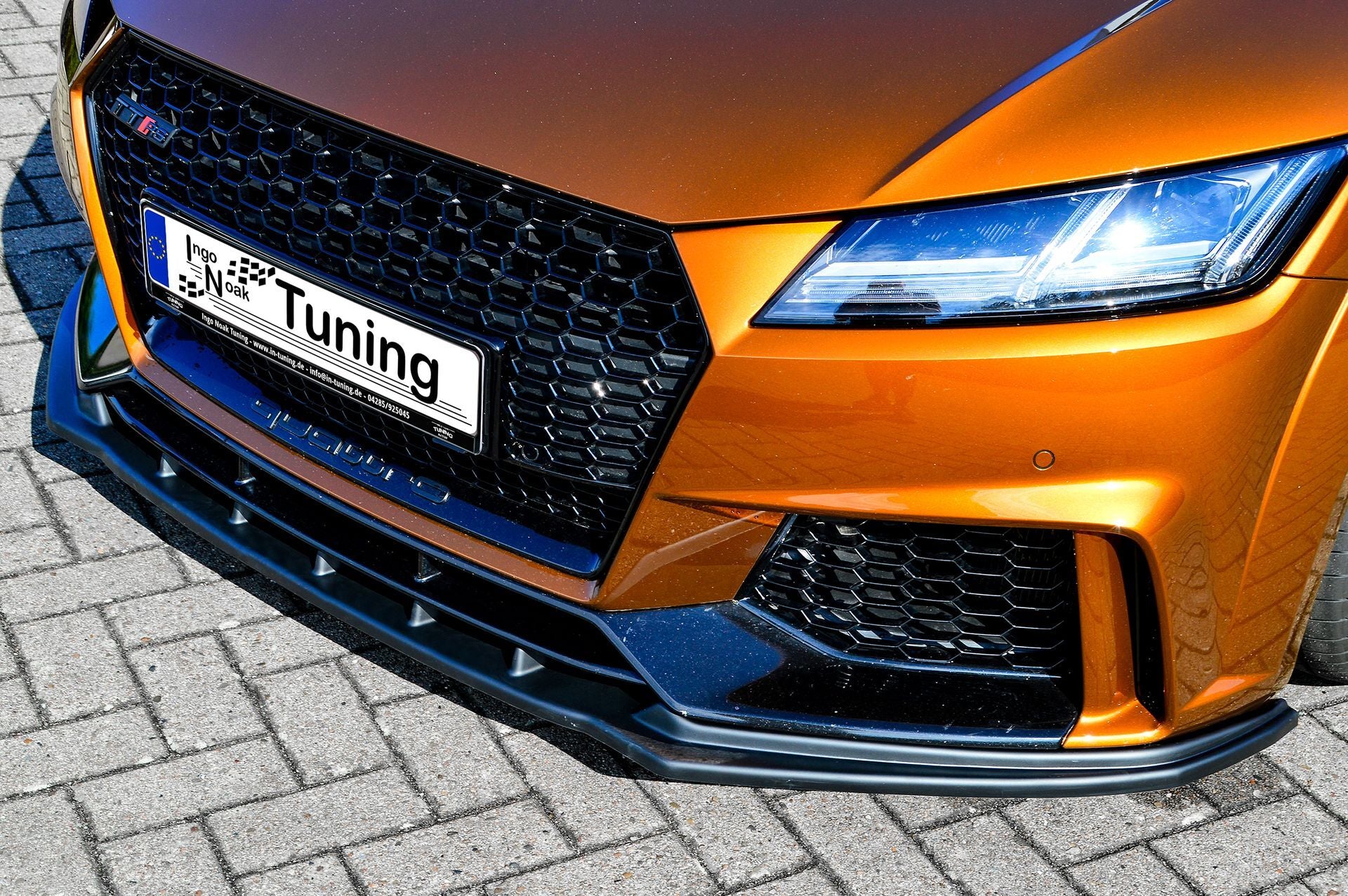 CUP Frontspoilerlippe ABS Audi TT RS, 8S Bj.: 2016-2018 Schwarz Glanz