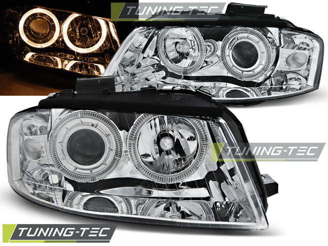 Tuning-Tec Angel Eyes Scheinwerfer für Audi A3 8P 04-08 chrom