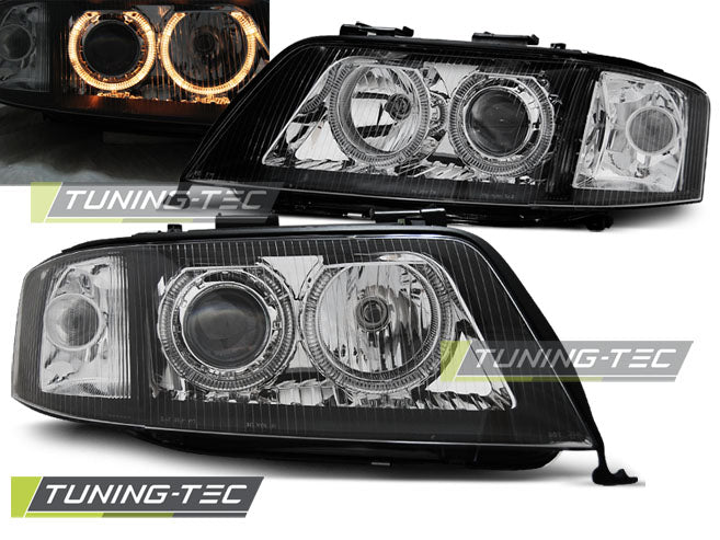 Tuning-Tec LED Angel Eyes Scheinwerfer für Audi A6 4B 01-04 schwarz